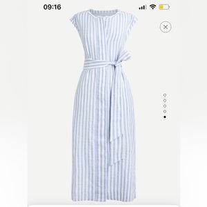 Jcrew tie waist shirt dress 100% linen size M